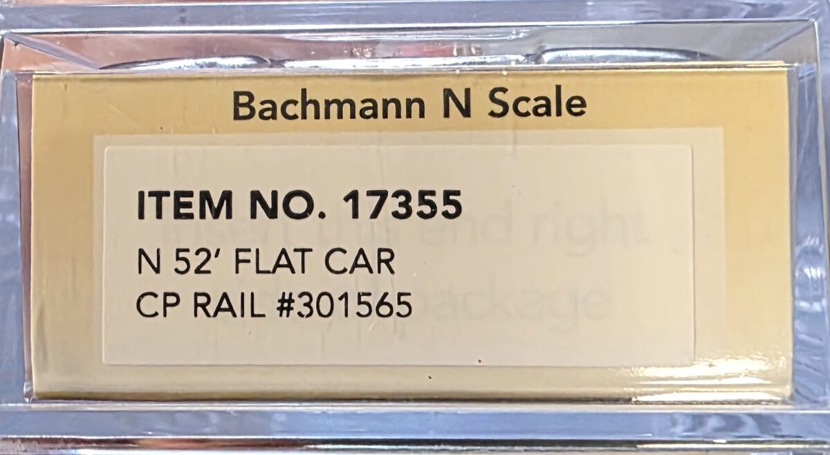 Bachmann 17355 N CP Rail 52' Flatcar #301565