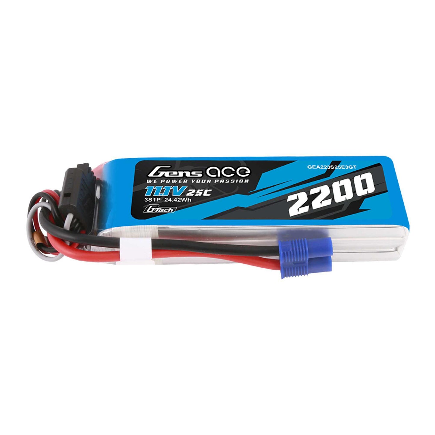 Gens Ace GEA223S25E3GT G-Tech Smart 3S LiPo Battery 25C with EC3 Connector