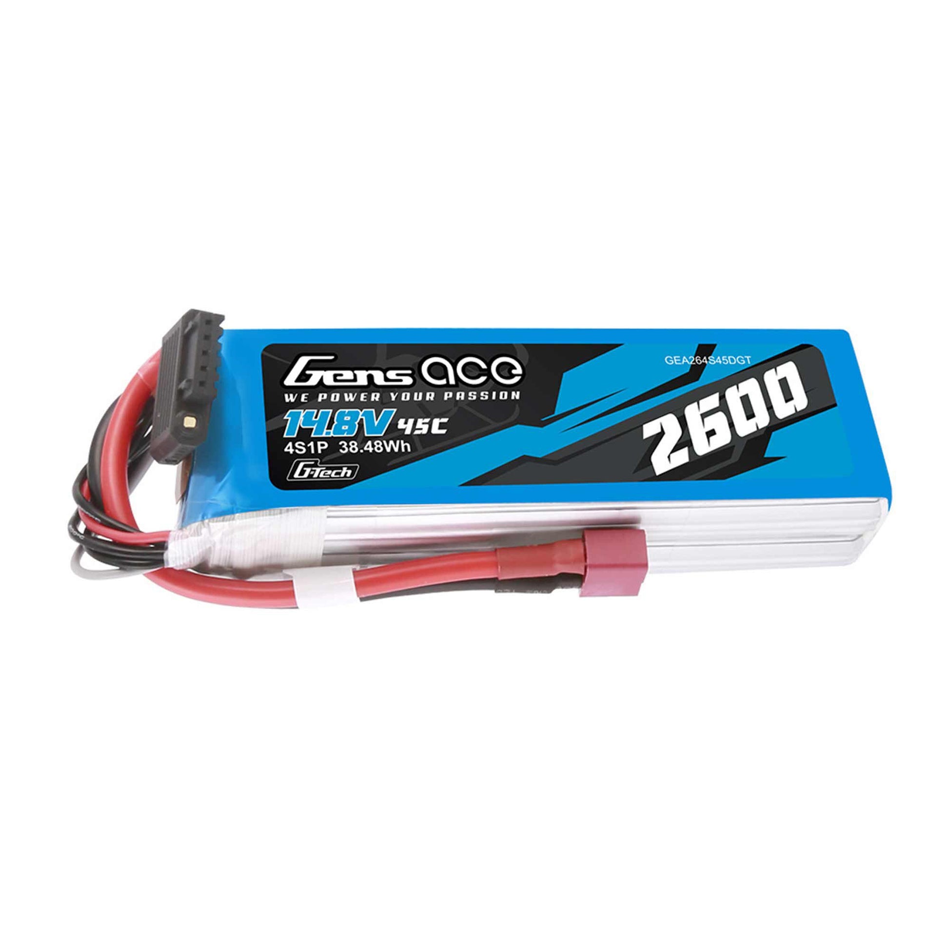Gens Ace GEA264S45DGT G-Tech Smart 4S LiPo Battery 45C with T-Style Connector
