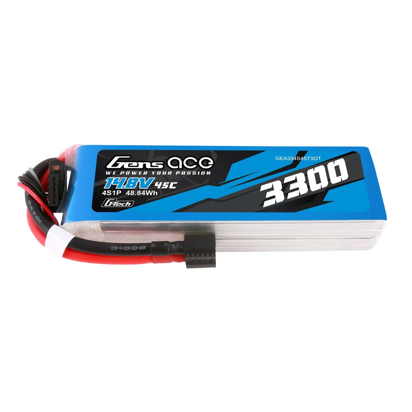 Gens Ace GEA334S45T3GT G-Tech Smart 4S LiPo Battery 45C with Universal Connector