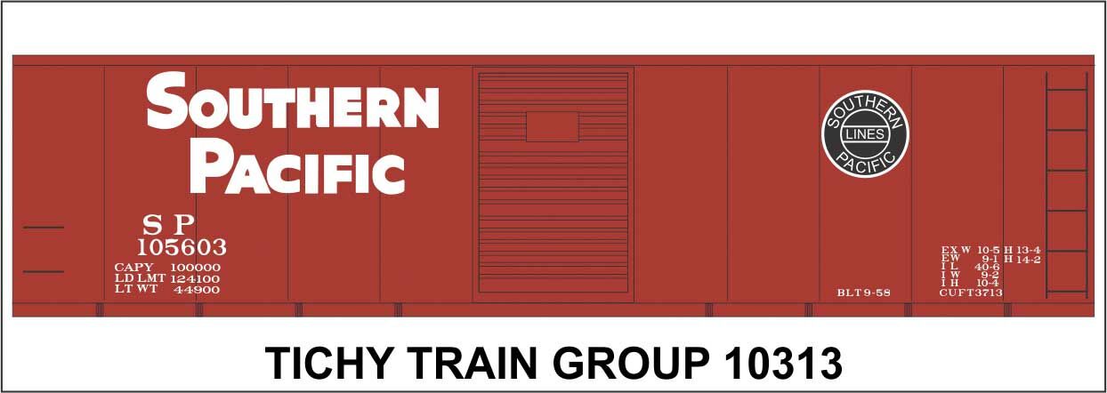 Tichy 10313N N Southern Pacific 1944 50' Steel Boxcar Decal Sheet