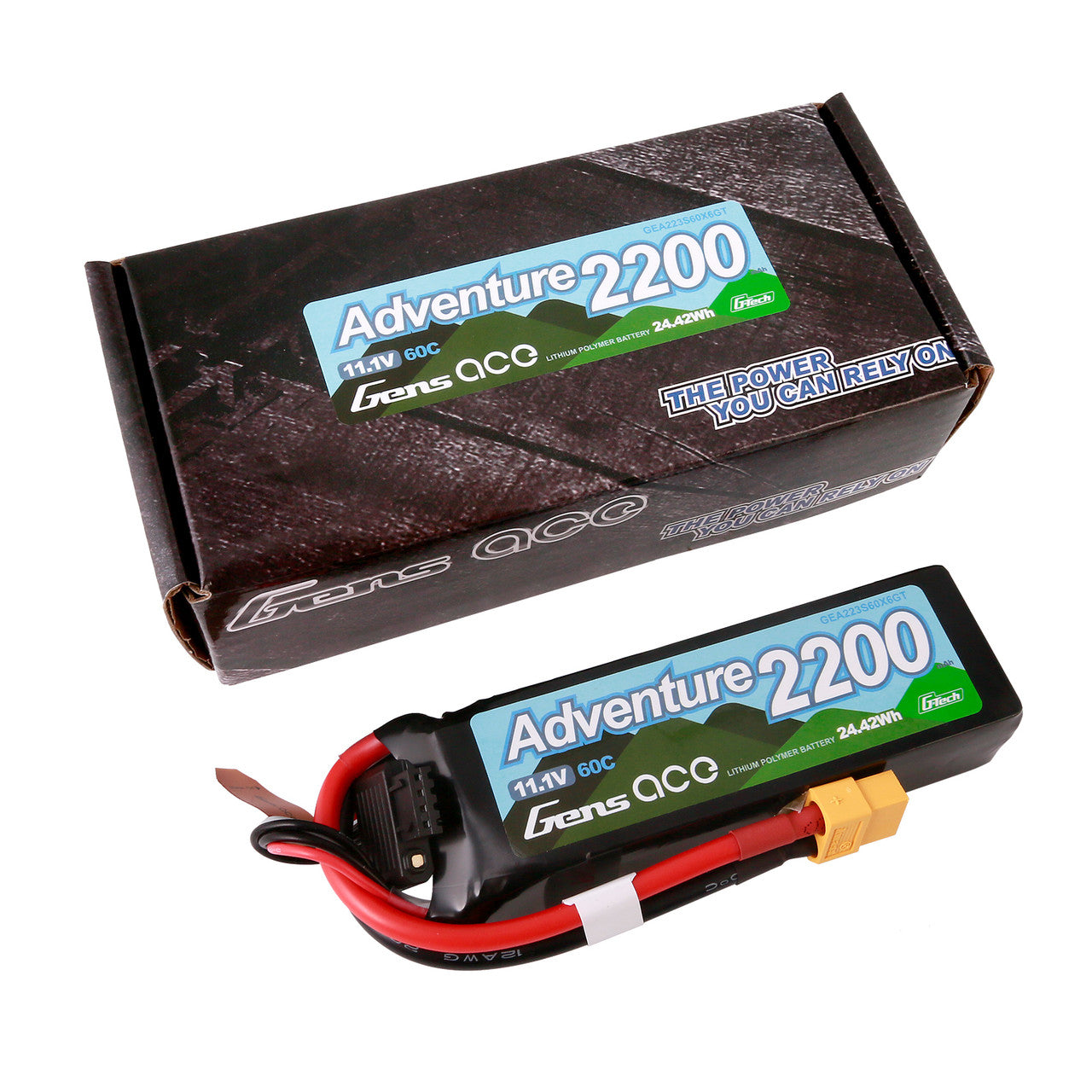 Gens Ace GEA223S60X6GT 2200mAh 3S 60C 11.1V G-Tech Adventure Lipo Battery Pack