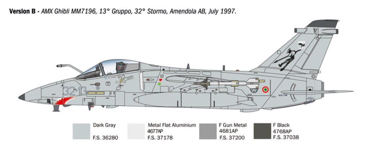 Italeri 1460 1:72 AMX Ghibli Fighter Military Aircraft Plane Model Kit