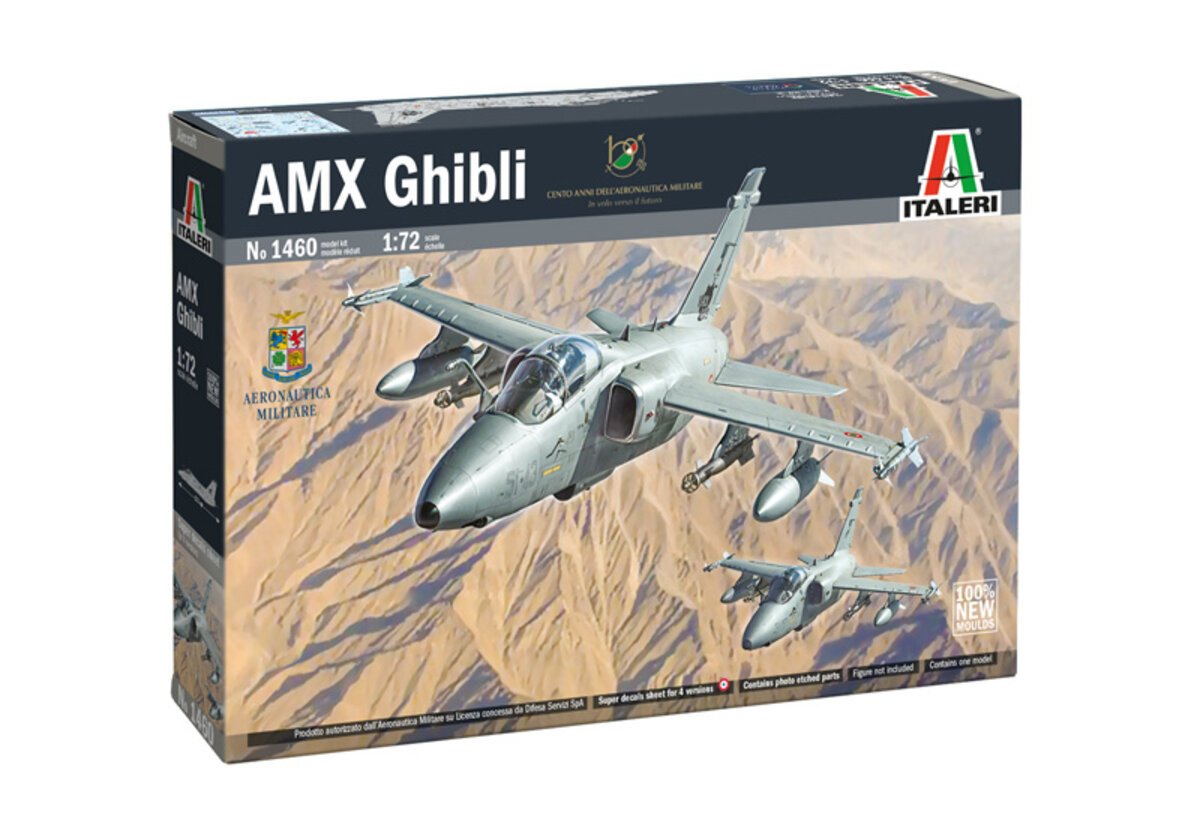Italeri 1460 1:72 AMX Ghibli Fighter Military Aircraft Plane Model Kit