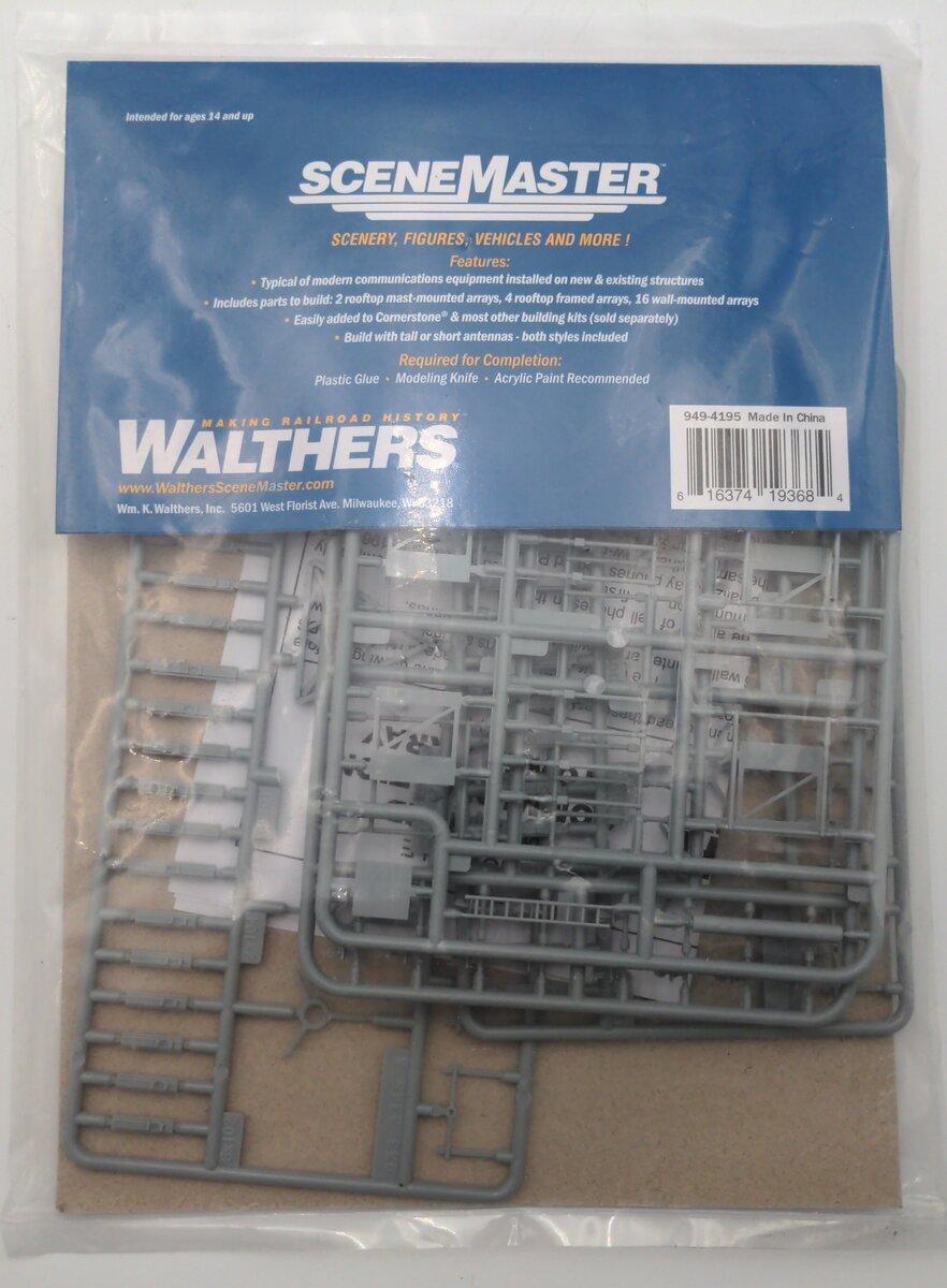 Walthers 949-4195 HO Mounted Communication Tower Array Kit