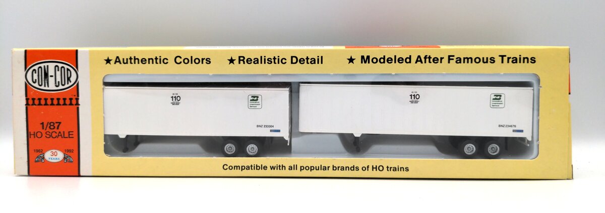 Con-Cor 0004-008214 HO BN Innovative Intermodal 45' Rivet Side Trailer(Box of 2)