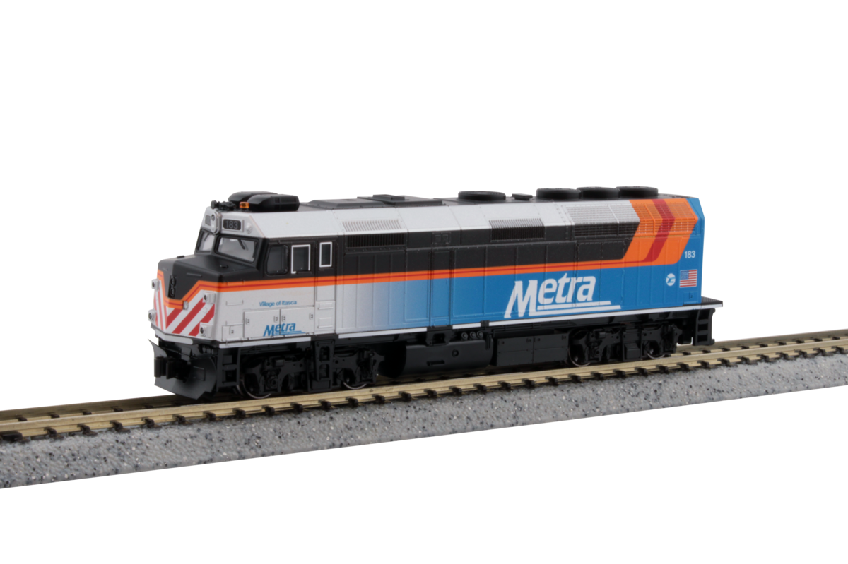 Kato 176-9108 N Chicago Metra EMD F40PH Diesel Locomotive #183 Village of Itasca