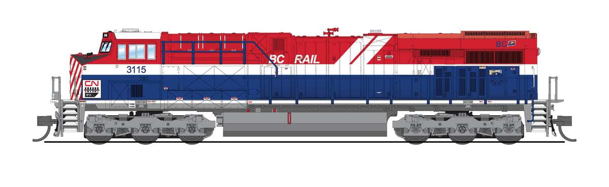 Broadway Limited 8631 N CN BC Rail GE ES44AC Diesel Locomotive Standard DC #3115
