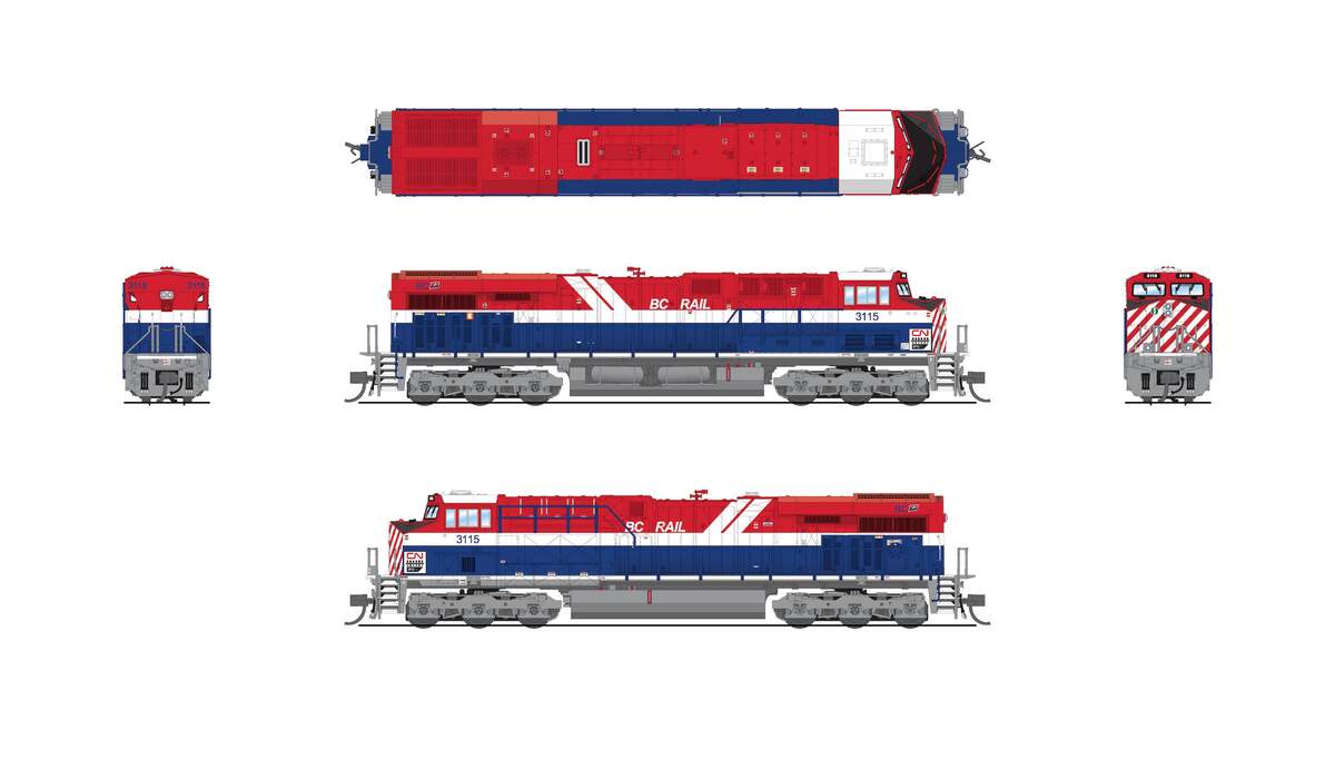 Broadway Limited 8631 N CN BC Rail GE ES44AC Diesel Locomotive Standard DC #3115