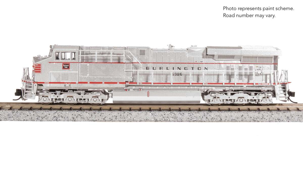 Broadway Limited 8625 N CBQ Alum/Red GE ES44AC Diesel Locomotive w/Sound #6325