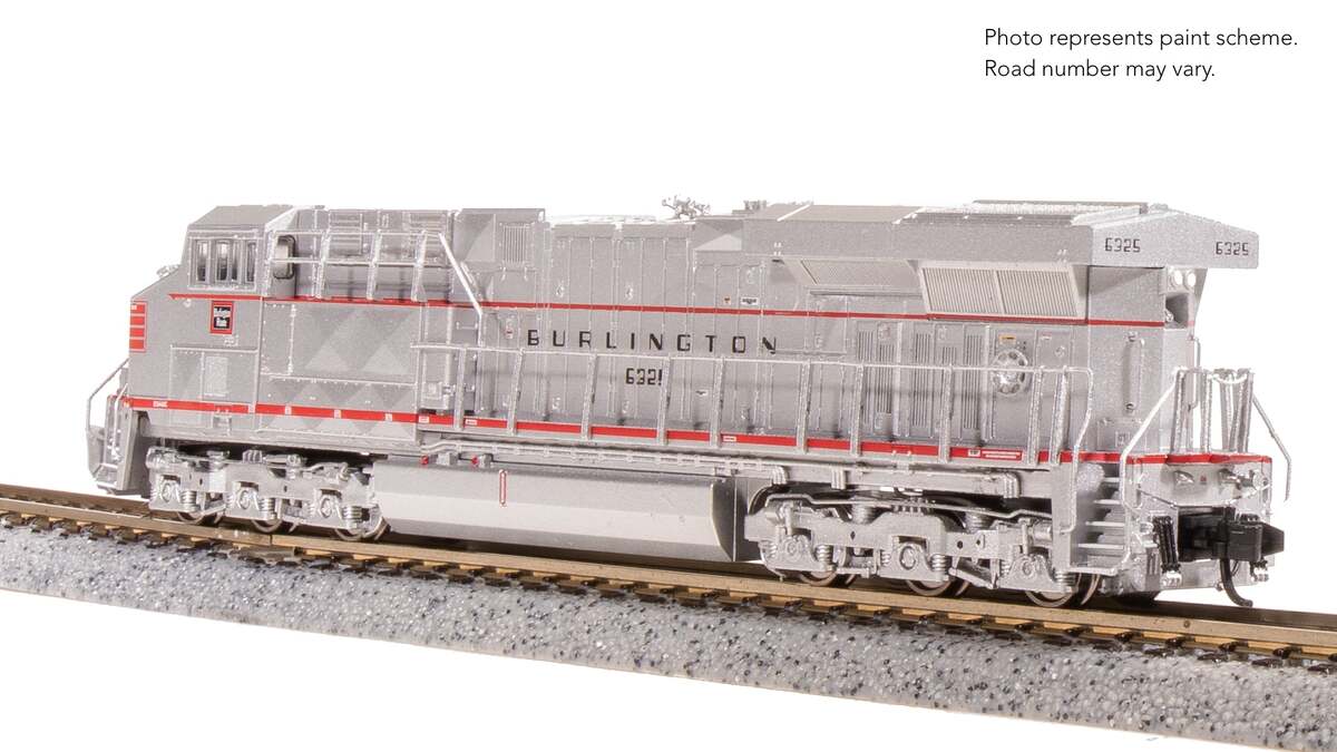 Broadway Limited 8625 N CBQ Alum/Red GE ES44AC Diesel Locomotive w/Sound #6325