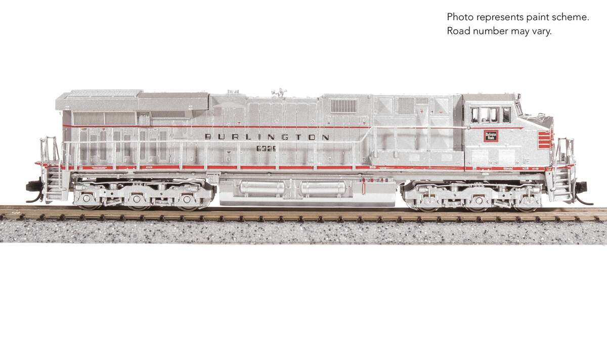 Broadway Limited 8625 N CBQ Alum/Red GE ES44AC Diesel Locomotive w/Sound #6325