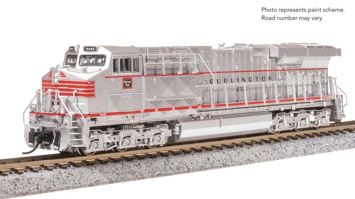 Broadway Limited 8625 N CBQ Alum/Red GE ES44AC Diesel Locomotive w/Sound #6325