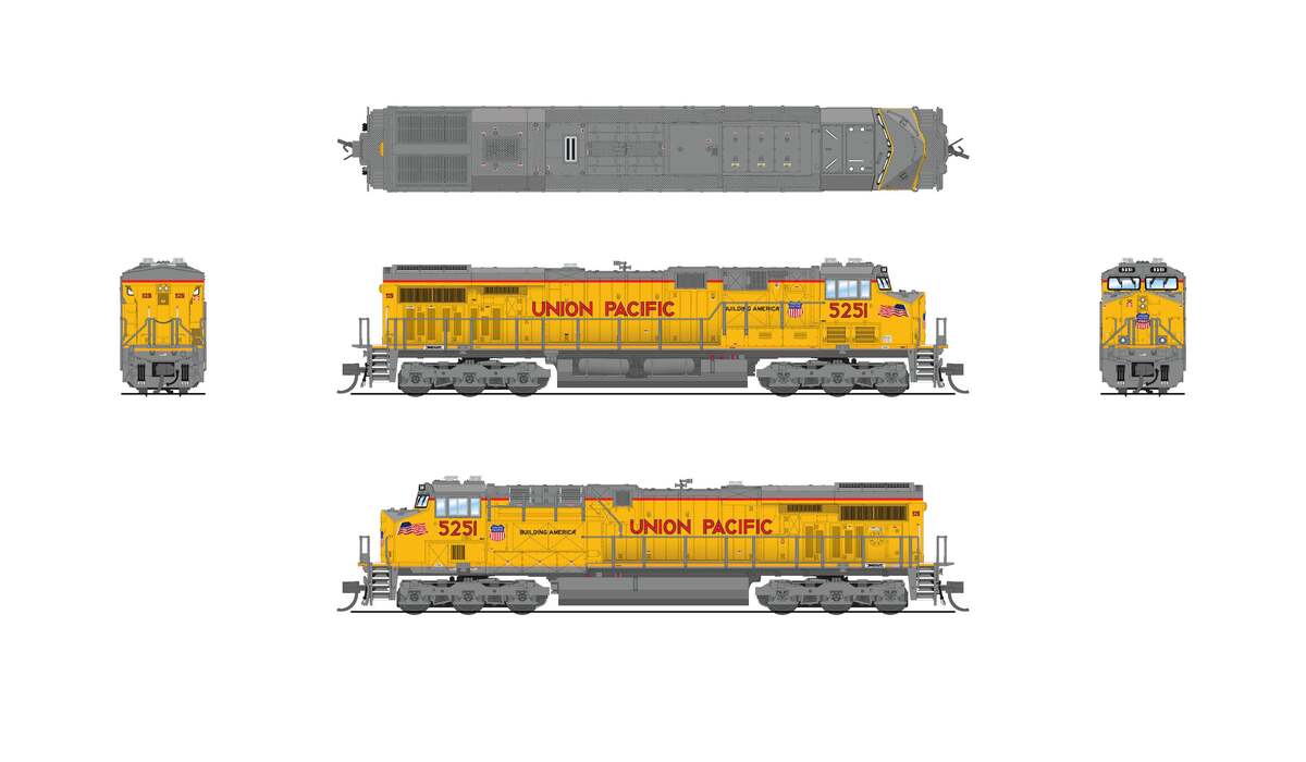 Broadway Limited 8624 N UP Small Flag GE ES44AC Diesel Locomotive w/Sound #5282