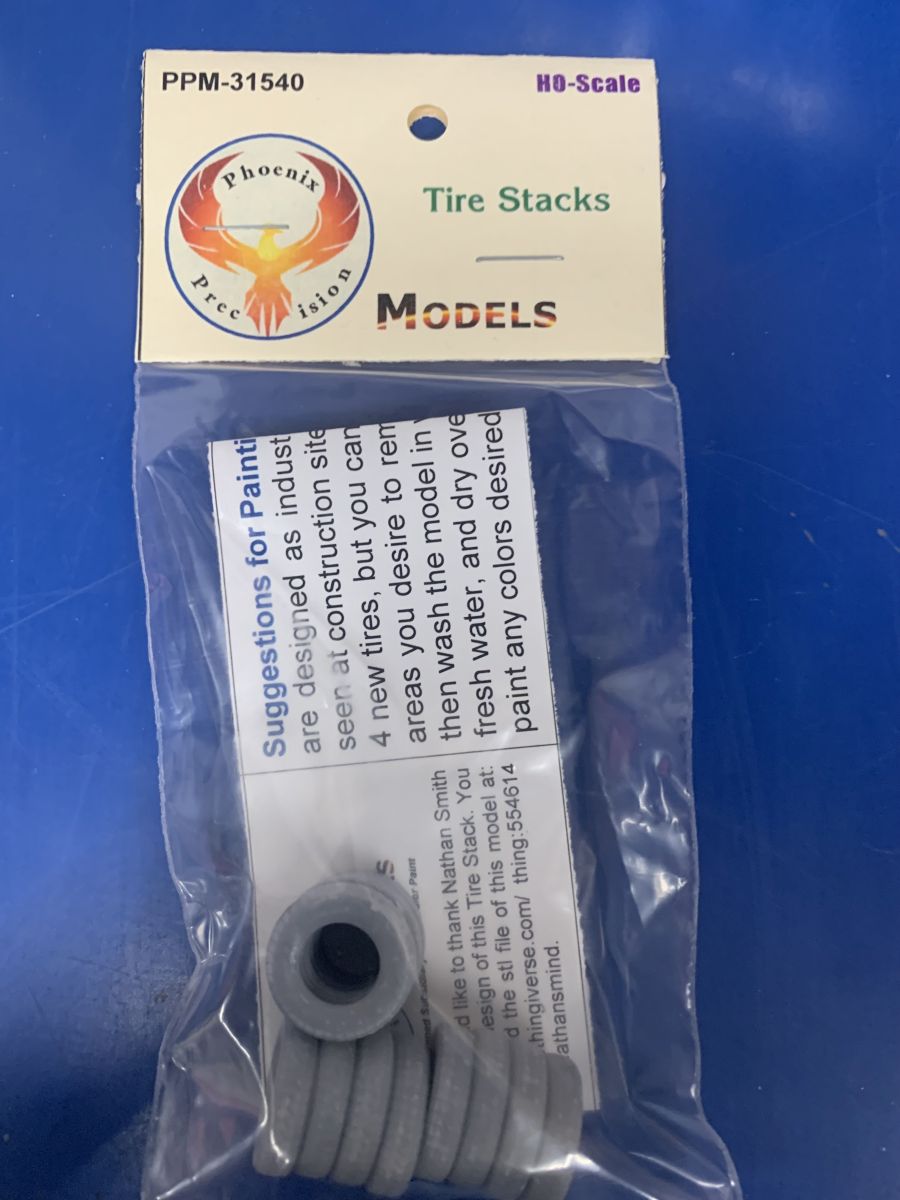 Phoenix Precision Models 31540 HO Stack of 4 Tires (Pack of 4)