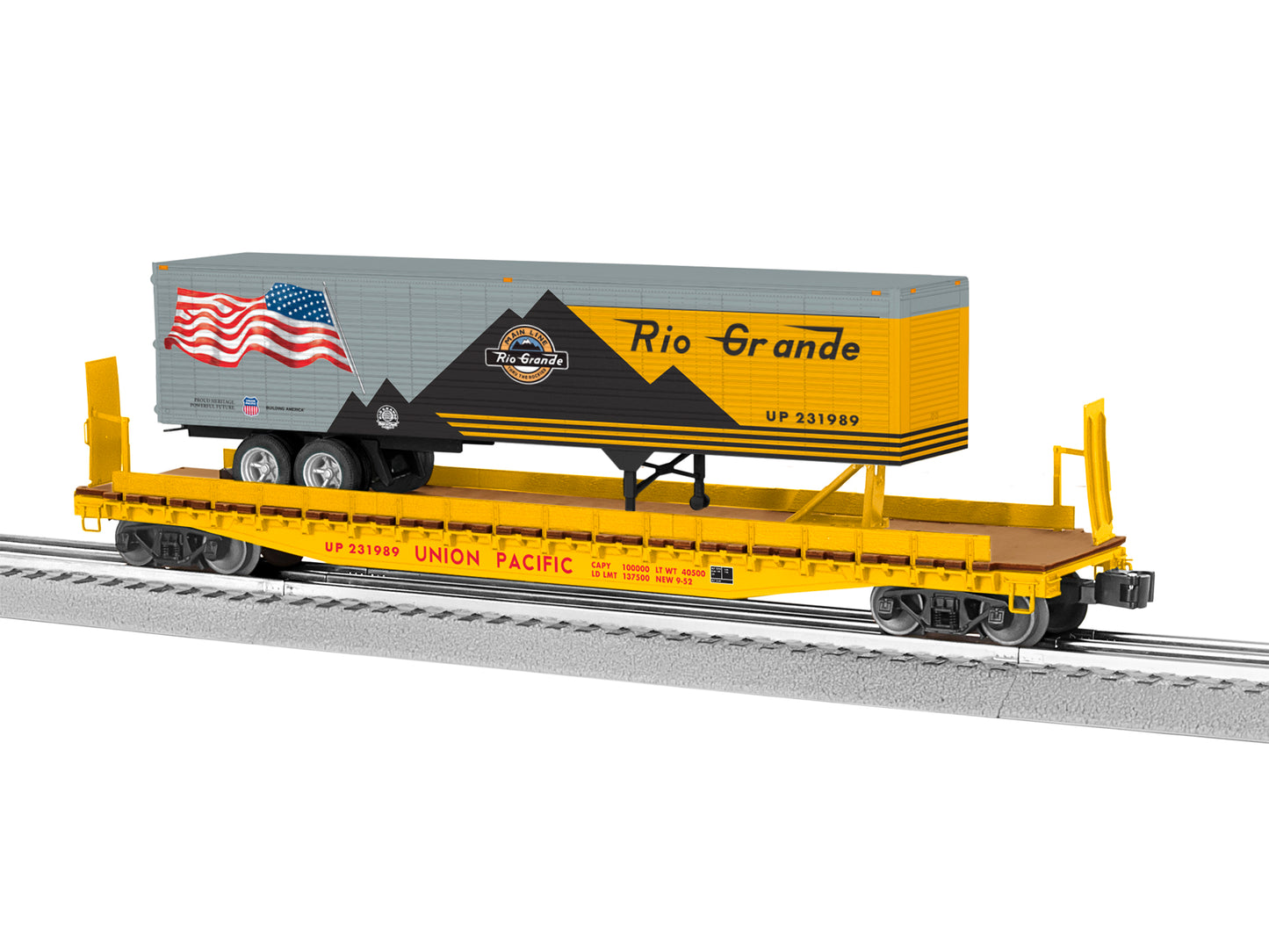Lionel 2326020 O Union Pacific Rio Grande Heritage TOFC Flatcar