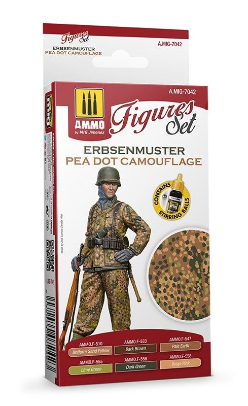 Mig Jimenez 7042 Erbsenmuster Pea Dot Camouflage Figures Acrylic Paints