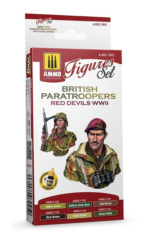 Mig Jimenez 7045 British Paratroopers Red Devils WWII Figures Acrylic Paints