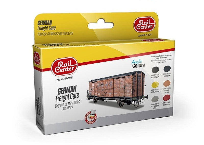Mig Jimenez R1011 Rail Center - German Freight Cars Acrylic Paints (Set of 6)
