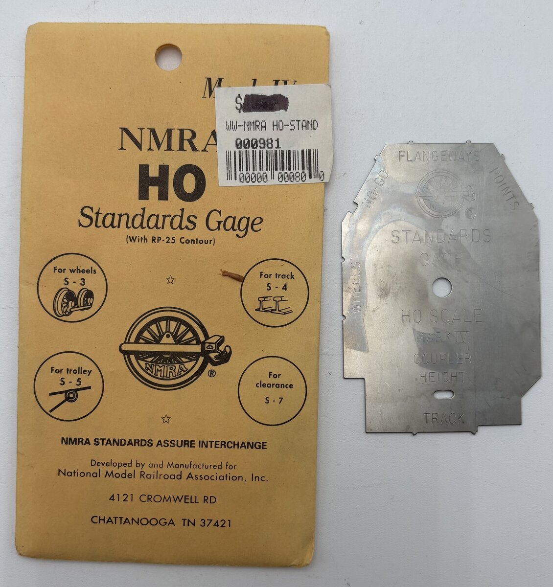NMRA 620191 HO Standards Gage Mark IV w/RP-25 Contour