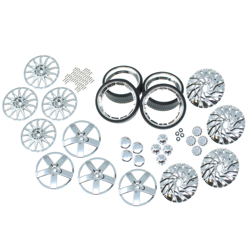 Redcat Racing 19790 3 Styles Chrome 26" Wheel & Tire Combo Kit