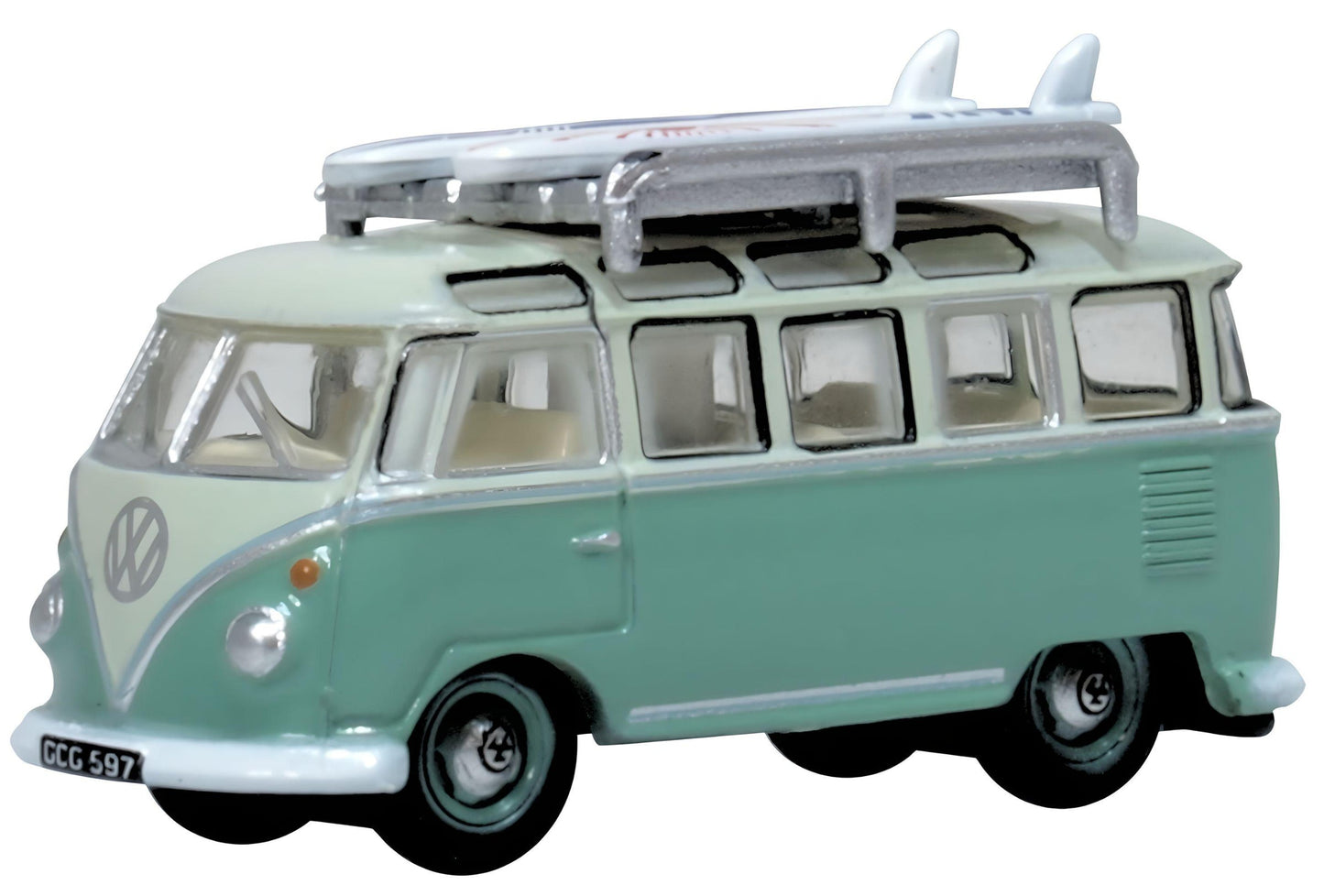 Oxford Diecast NVWS005 N Turquoise Blue White VW T1 Samba Bus