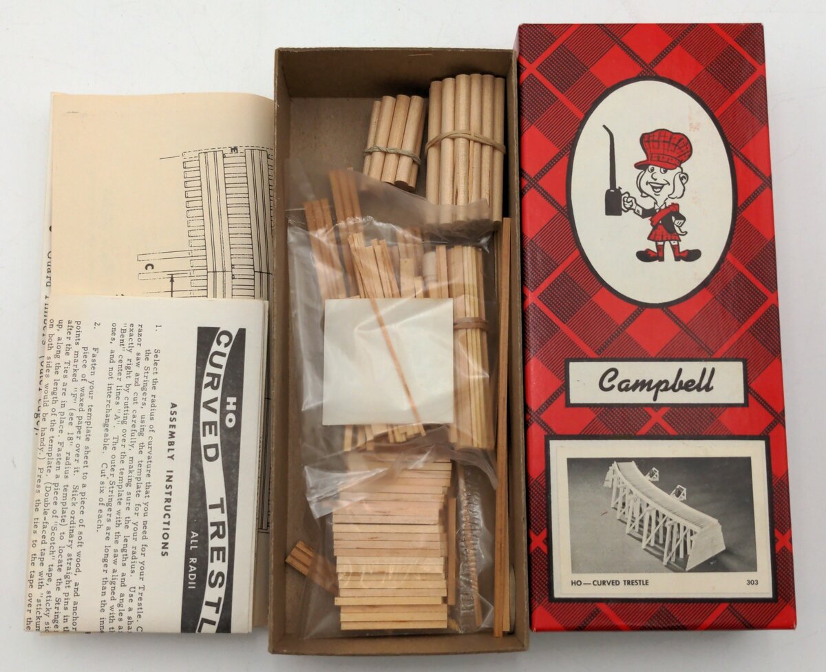 Campbell Scale Models 303-695 HO Curved Trestle Open Deck Building Kit