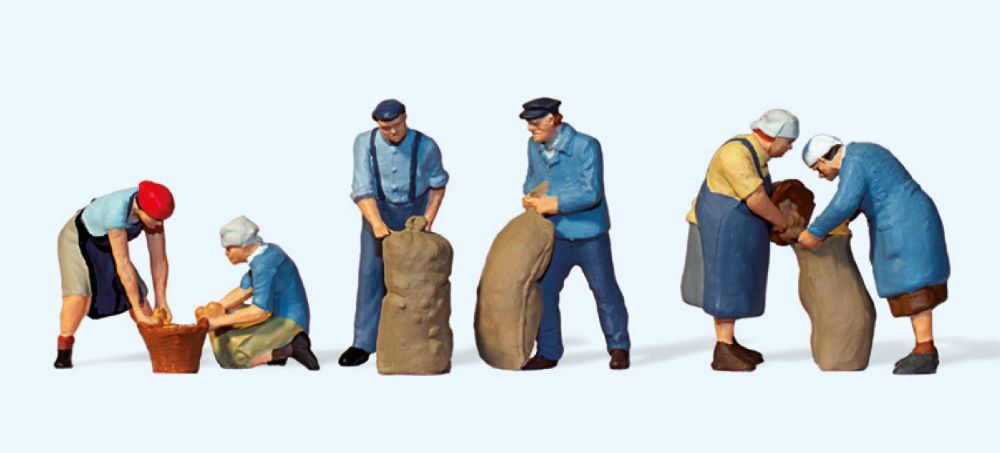 Preiser 10605 HO Potato Harvest Farmers Figures (Set of 6)