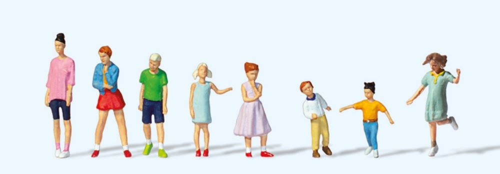 Preiser 10766 HO Youths & Children Standing Figures (Set of 8)