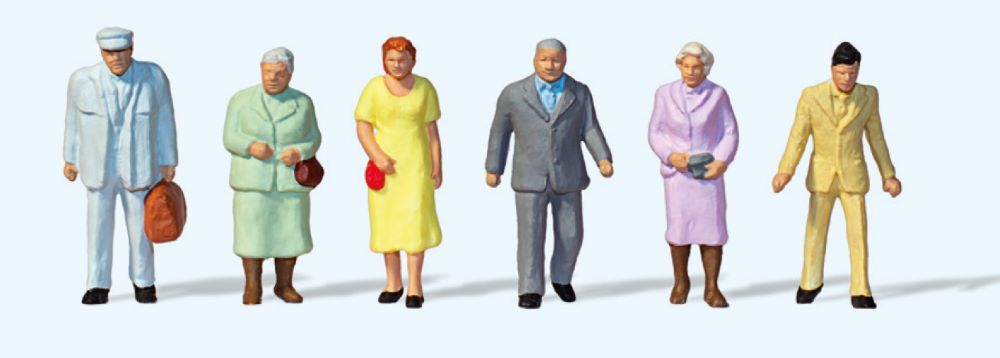 Preiser 14090 HO Older Pedestrians Figures (Set of 6)