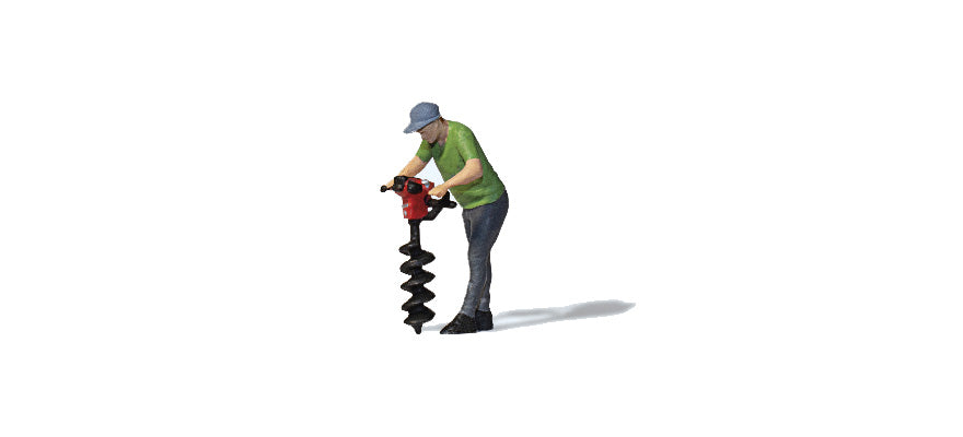 Preiser 28263 HO Man Drilling the Ground Figure
