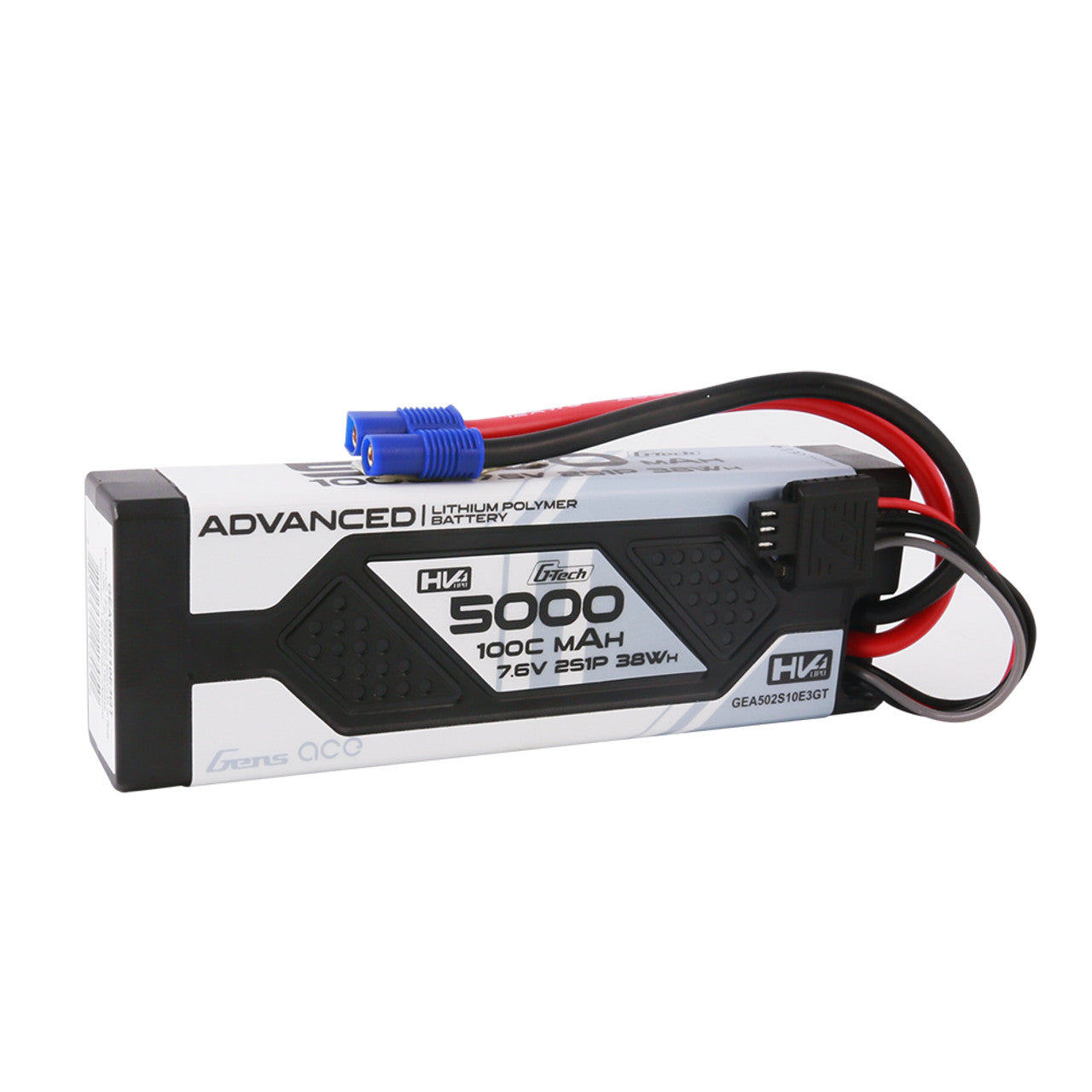 Gens Ace GEA502S10E3GT Advanced 5000mAh 2s 7.6V 100C G-Tech Lipo Battery Pack