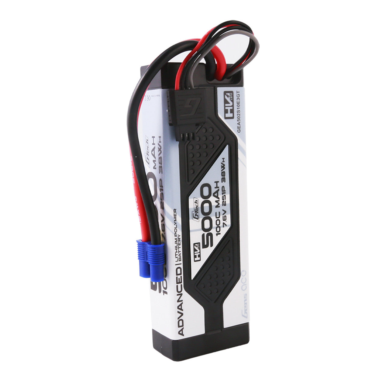 Gens Ace GEA502S10E3GT Advanced 5000mAh 2s 7.6V 100C G-Tech Lipo Battery Pack