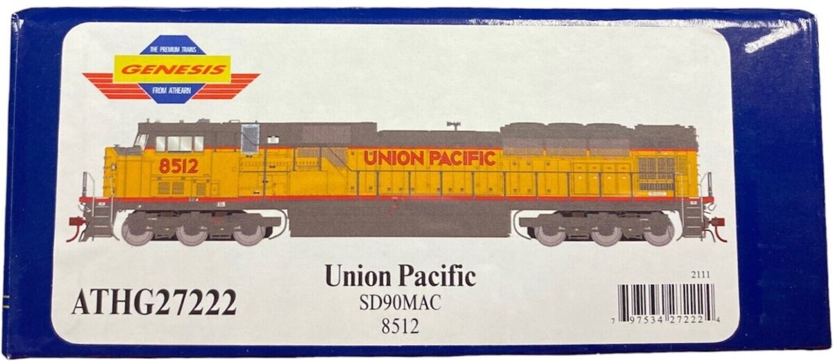 Athearn G27222 HO Genesis Union Pacific G2 SD90MAC Phase I # 8512