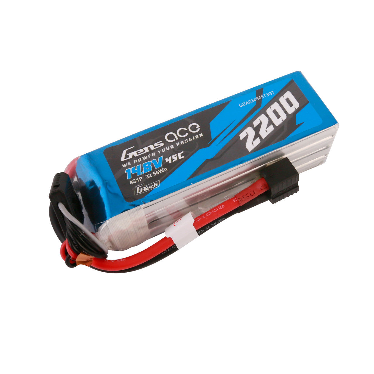 Gens Ace GEA224S45T3GT 2200mAh 4S 45C 14.8V G-Tech Lipo Battery Pack