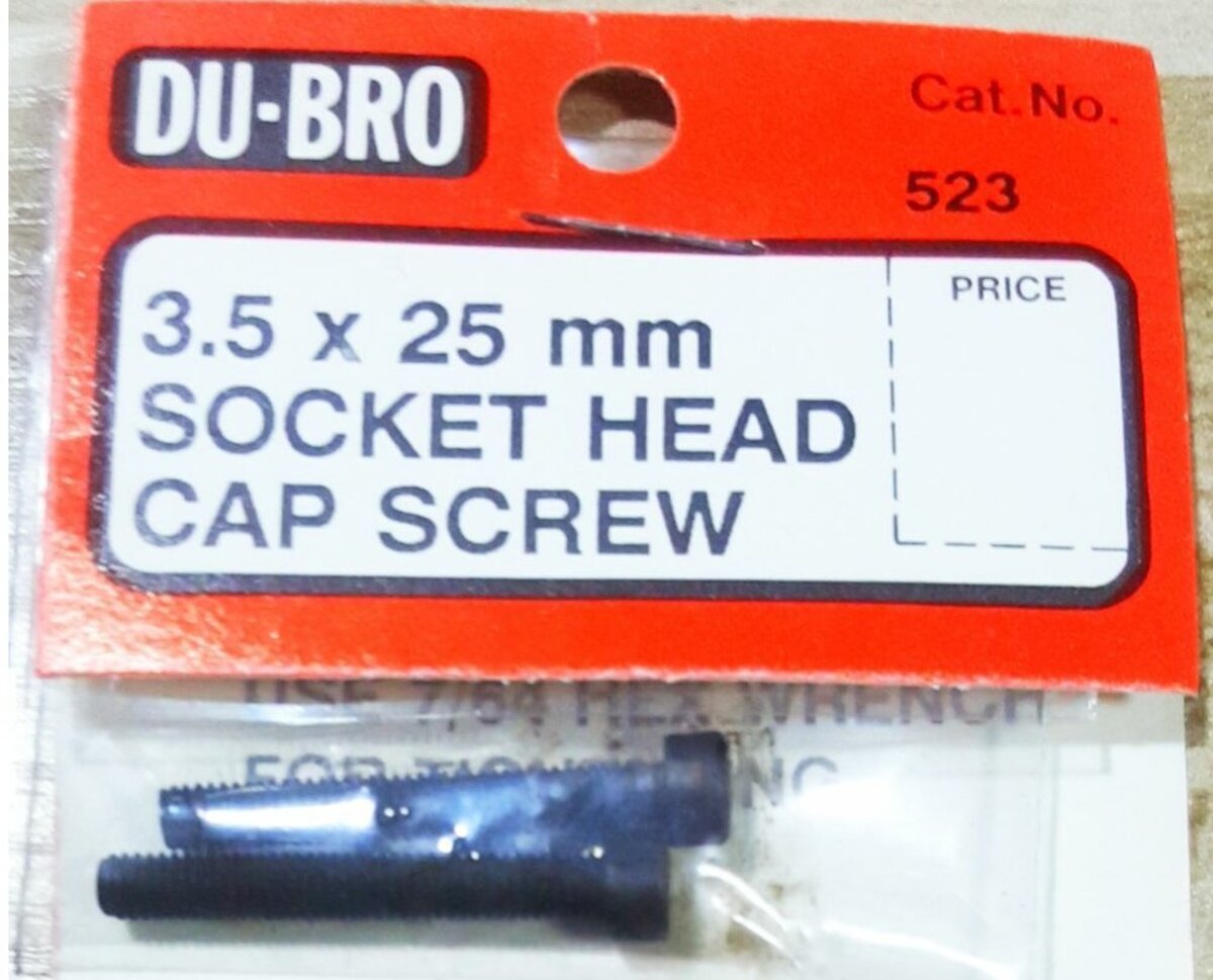 Dubro 523 3.5 x 25 mm Socket Head Cap Screws