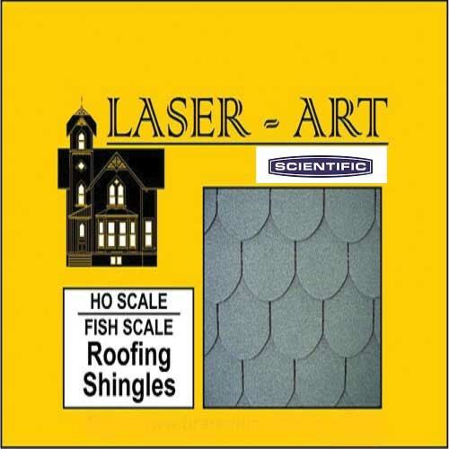 Branchline Trains 41003 HO 4" x 9" Fish Scale Roof Shingle Sheet (Pack of 6)