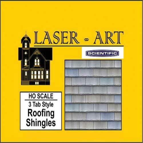 Branchline Trains 41001 HO 3-Tab Style Roofing Shingle Sheet (Pack of 6)