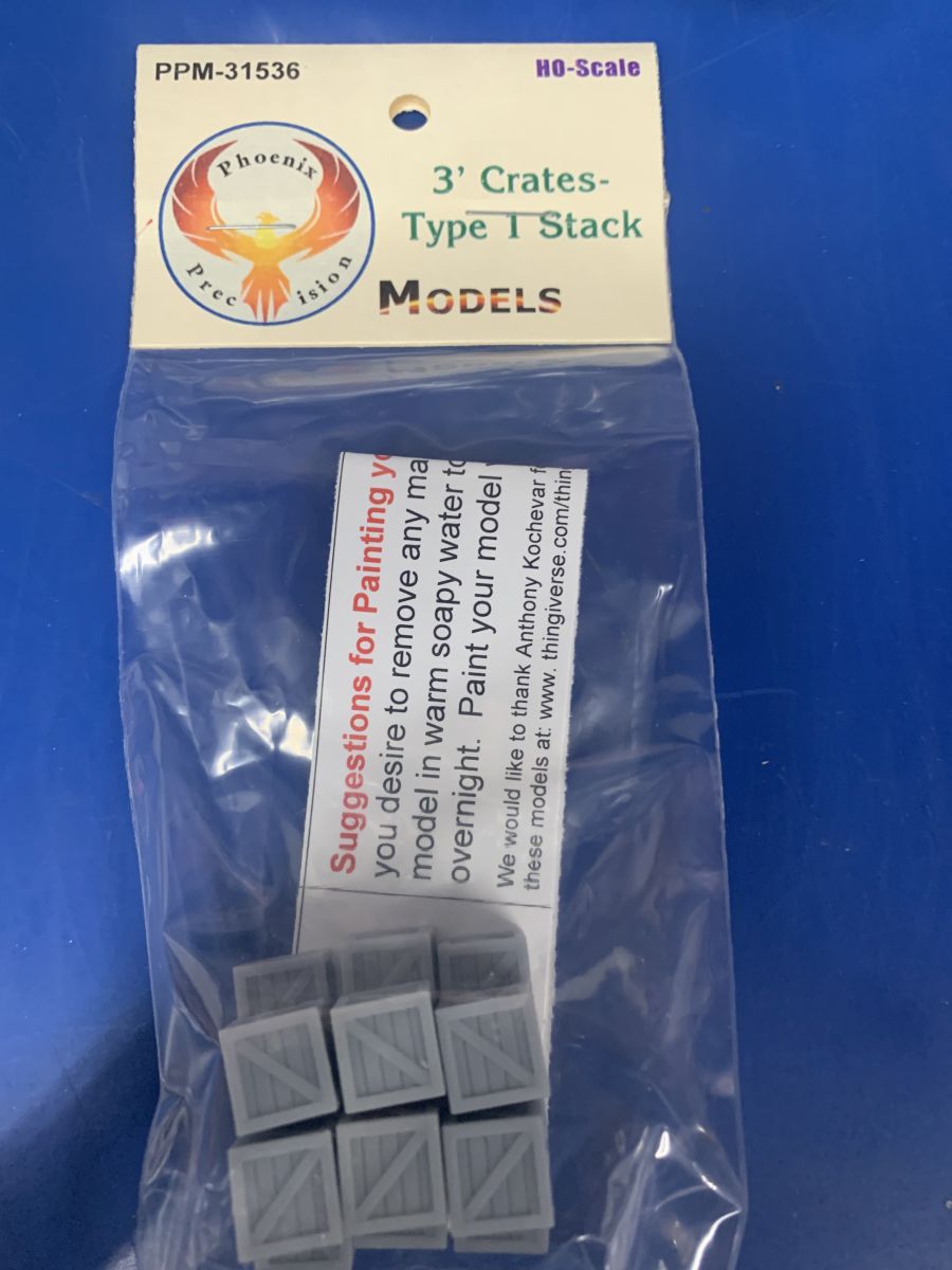 Phoenix Precision Models 31536 HO Stack of 5 3' Crates Type 1 3-D Kit