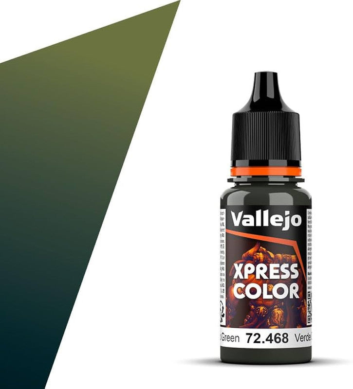 Vallejo Paint 72468 Commando Green Xpress Color Acrylic Paint - 18 ml. Bottle