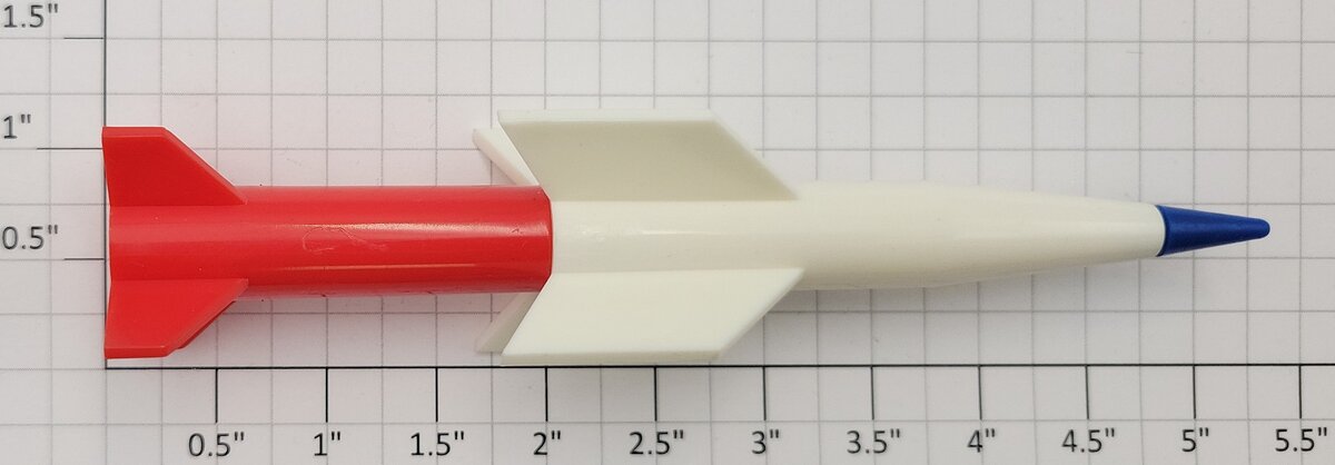 Lionel 6650-80 White over Red Minuteman Rocket Missile with Blue Tip