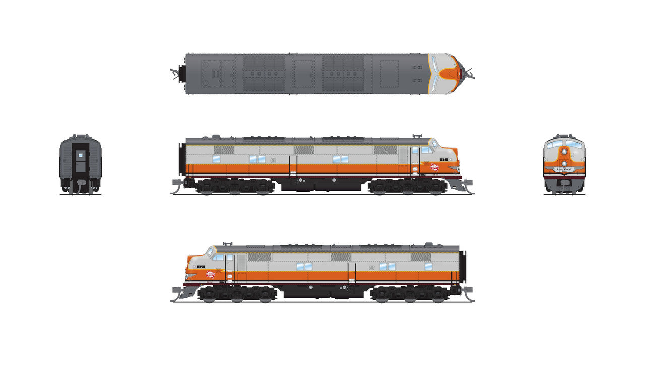 Broadway Limited 8768 N MILW EMD E7A Diesel Locomotive Sound/DC/DCC #19B