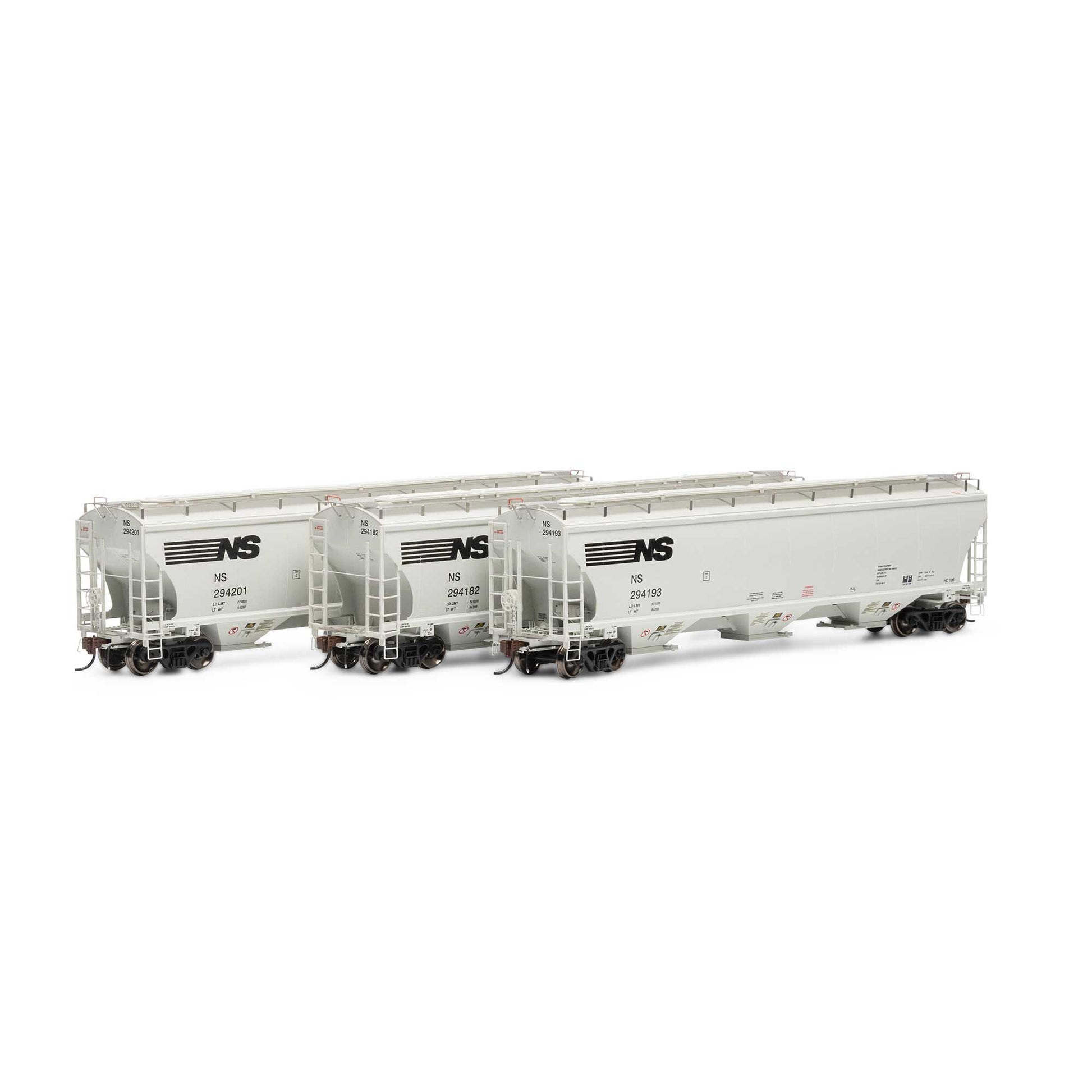 Athearn G97169 HO Norfolk Southern Trinity 3-Bay Hopper Cars #1 (Set of 3)