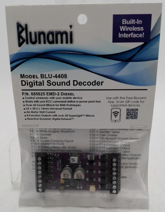 SoundTraxx 885625 Model BLU-4408 Digital Sound Decoder Diesel EMD-2 8-Function