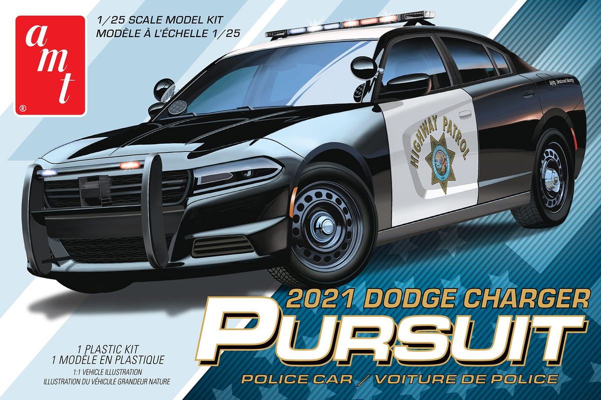 AMT 1324M 1:25 2021 Dodge Charger Pursuit Police Car Plastic Model Kit