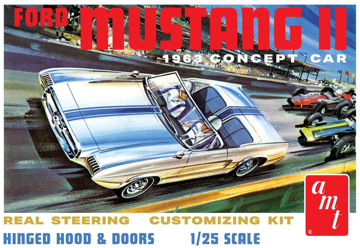 AMT 1369 1:25 1963 Ford Mustang II Concept Car Plastic Model Kit