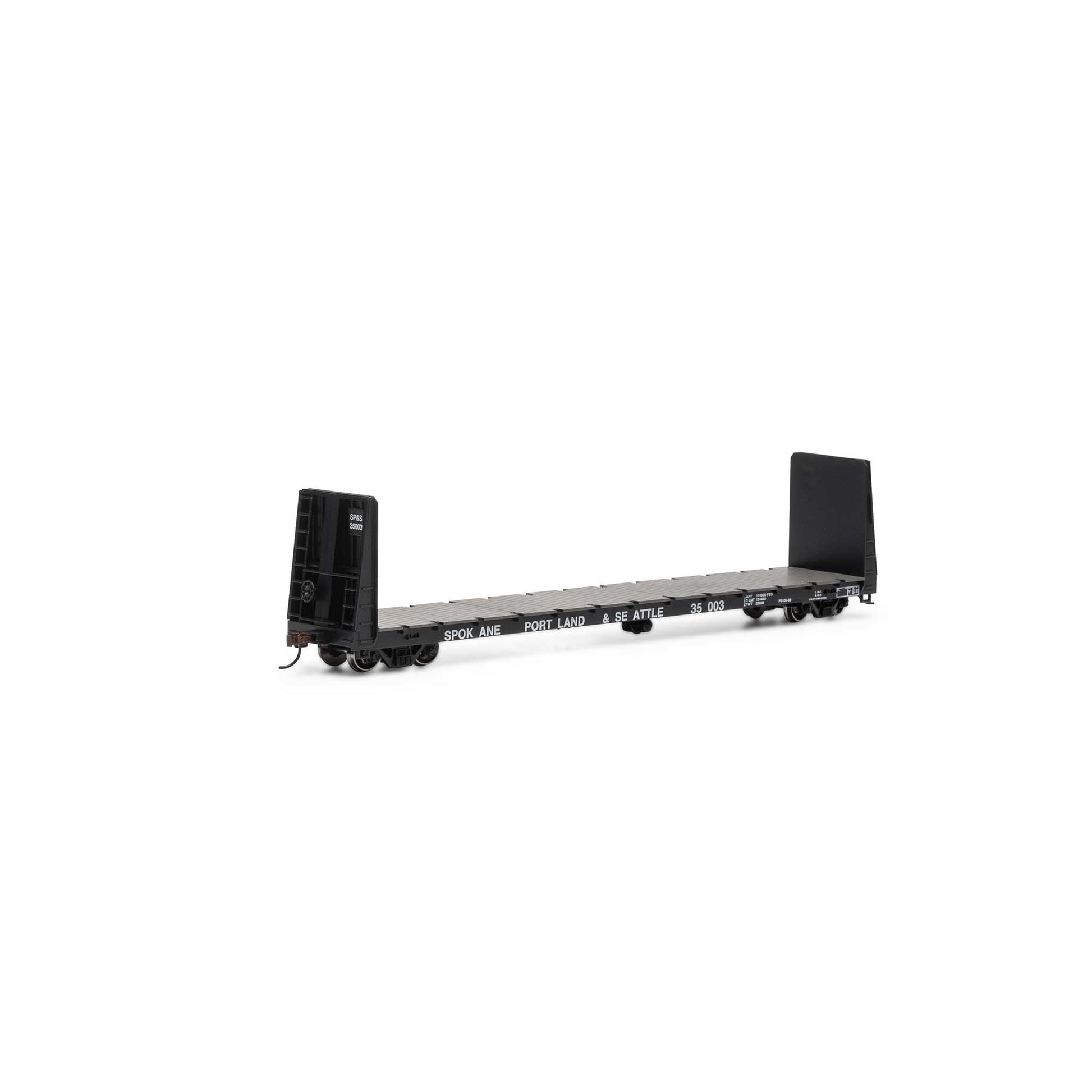 Athearn 17236 HO Spokane, Portland & Seattle 60' Bulkhead Flat Car #35003
