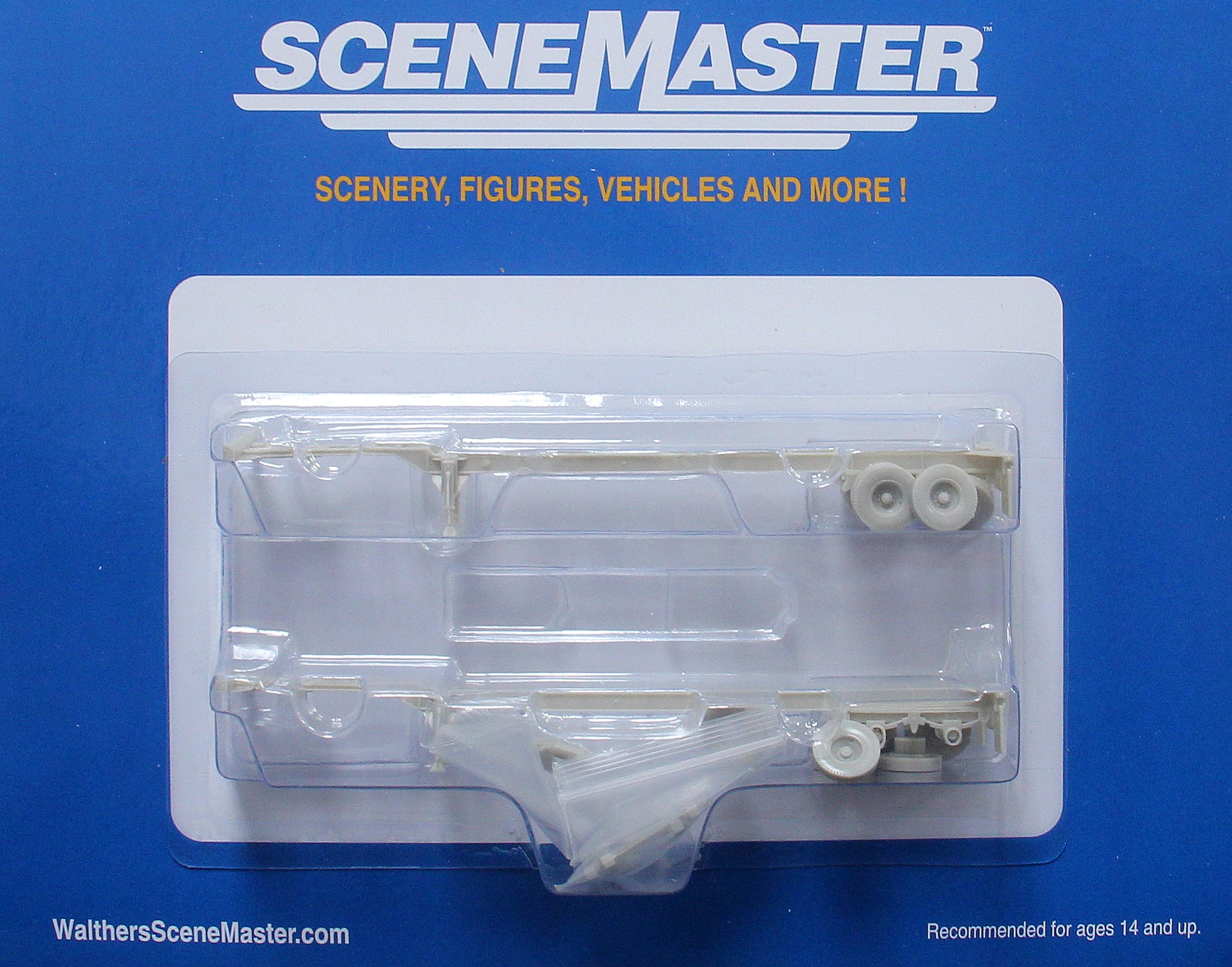 Walthers 949-4550 HO Undecorated 40' Container Chassis (Pack of 2)