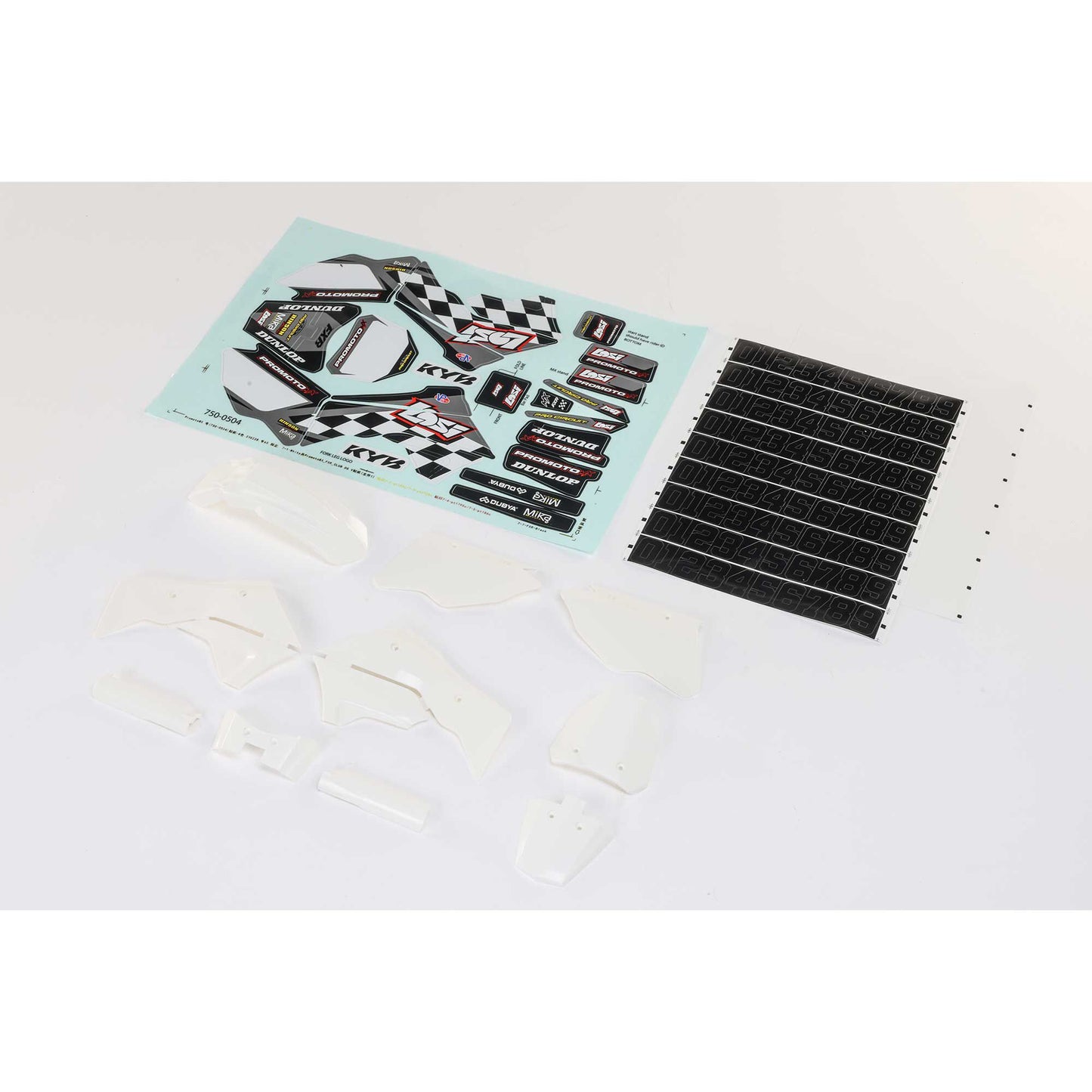 Losi LOS260005 Promoto-MX White Plastics with Wraps