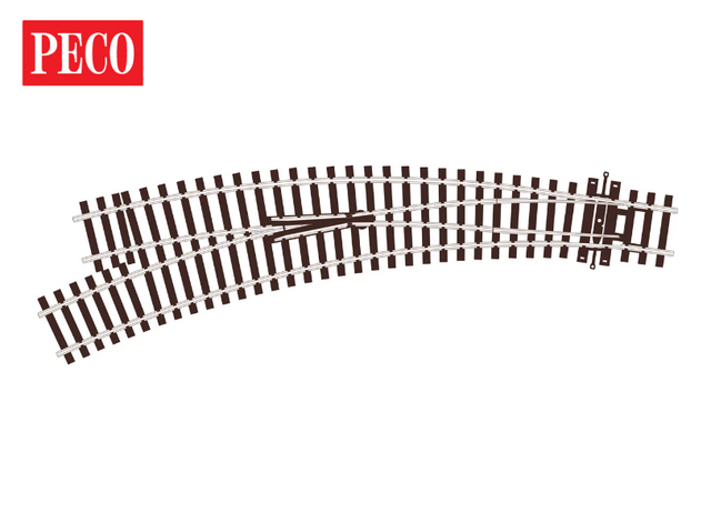 Peco SL-U77 00/H0 Left Hand Small Radius Curved Turnout